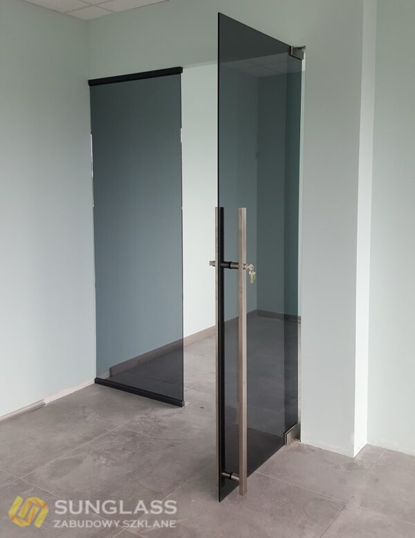 Drzwi szklane z panelem stalym - sunglass